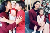 Con gái lai của Nhật Kim Anh đón Giáng sinh đầu tiên cùng anh trai chung nửa huyết thống, sở hữu mái tóc nâu cực Tây