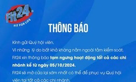 Chuỗi phòng tập Fit24 tạm ngừng hoạt động, hàng trăm gymer tá hỏa