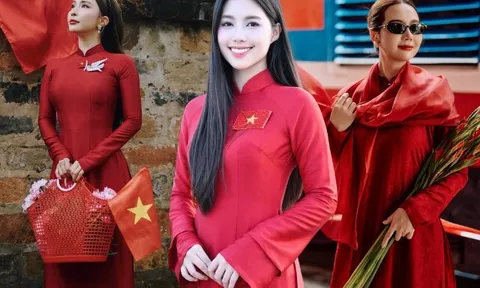 Chưa đến Tết, áo dài đỏ đã chiếm sóng MXH, hội mỹ nhân Việt tuổi nào cũng nhiệt tình khoe sắc mừng Quốc khánh