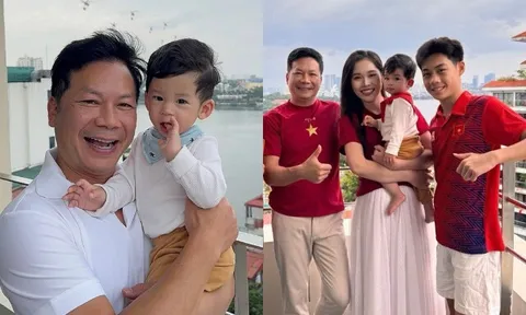Shark Hưng khoe quý tử hệt như "bản sao" từ bố, vợ Á hậu thân thiết bên con trai riêng của chồng