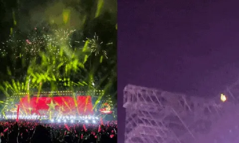 Cháy giàn giáo tại concert Em Xinh Say Hi, nhìn phát sợ!