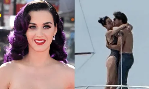 Katy Perry hôn cựu Thủ tướng Canada đắm đuối trên du thuyền