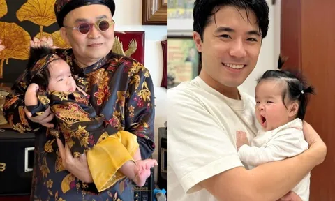 Cháu ngoại NSƯT Xuân Hinh vài tháng tuổi đã tóc "đầy đầu", vẻ ngoài đáng yêu nhưng "chẳng giống mẹ tẹo nào"