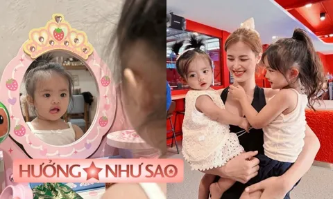 Con gái Đông Nhi hơn 1 tuổi đã "mê phấn son", có riêng bàn makeup xinh như công chúa