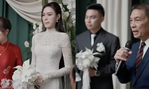 Chủ tịch tập đoàn Sơn Hải xin phép được đón con dâu, chồng Đỗ Hà đứng sau có biểu cảm thế này