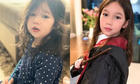 Ái nữ Hà Anh ngày bé cực yêu nay trổ nét như "hoa hậu nhí", gương mặt chuẩn Tây giống bố nhiều hơn mẹ
