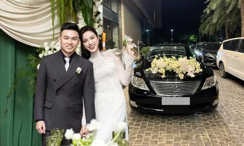 Dàn xe đón dâu bạc tỷ trong lễ cưới Hoa hậu Đỗ Hà và doanh nhân Viết Vương