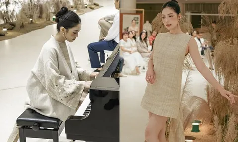 Á hậu Châu Anh đánh đàn, diễn thời trang gây bất ngờ