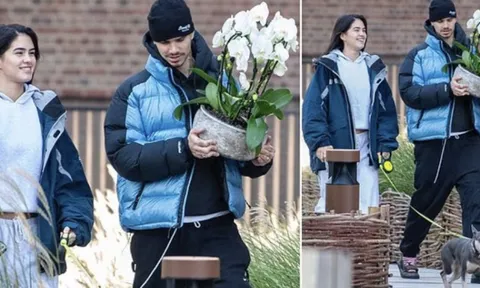 "Tóm dính" cậu hai nhà Beckham đeo nhẫn áp út cùng bạn gái xinh đẹp, cười tít mắt khi tình "gương vỡ lại lành"