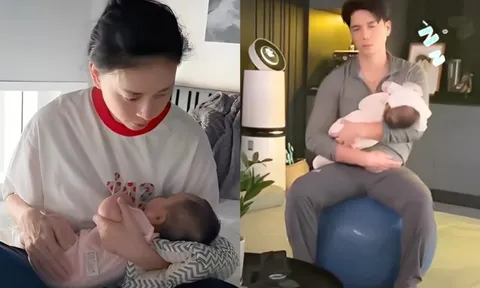 Ngô Thanh Vân mất ngủ vì tắc tia sữa, khoe Huy Trần là "bố của năm" một tay thay vợ chăm con mượt mà