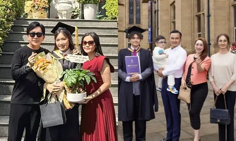Dự lễ tốt nghiệp của con riêng bạn đời: Vợ kém chục tuổi của NSƯT Kim Tử Long - Chi Bảo ghi điểm vì như mẹ ruột