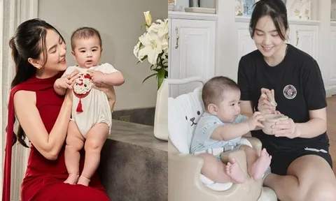 Mai Ngọc 7 tháng chưa có giấc ngủ nào quá 5 giờ sáng, quý tử giữ cuộc sống kỷ luật, tận hưởng ở quê nội Bắc Ninh