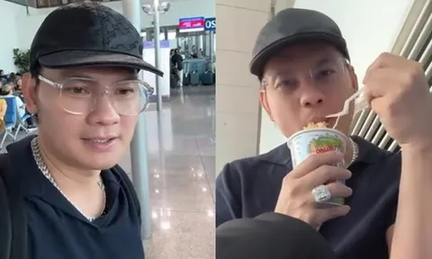 Nam NSƯT về Mỹ thăm con trai, ngồi ăn mì một mình ở sân bay và nhắn nhủ tới khán giả
