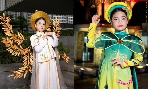 Mẫu nhí Nguyễn Lưu Hoài An tỏa sáng tại Lễ hội Áo dài Hà Nội 2025