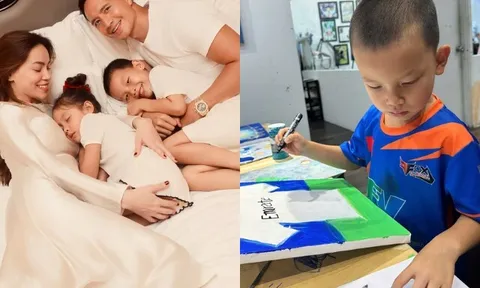 Con trai Hồ Ngọc Hà trổ tài vẽ tranh về thần tượng, mới 5 tuổi đã được khen có "hoa tay" họa sĩ