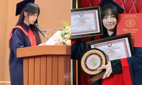 Lương Bích Hữu tốt nghiệp đại học ở tuổi 41, mặc áo cử nhân trẻ đẹp không nhìn ra là "mẹ 1 con"