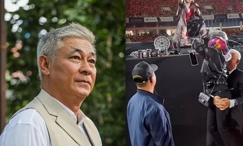 Vệ sĩ tóc bạc U65 của Mỹ Tâm nhấc bổng một người ngay trong show