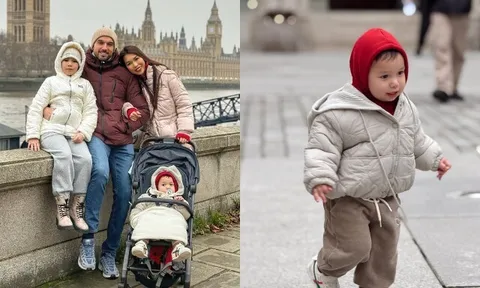 Siêu mẫu Hà Anh đưa con về Anh thăm nhà chồng, thương quý tử 1 tuổi phải "chịu đựng" để đi chơi cùng gia đình