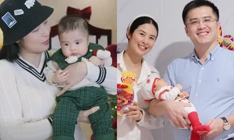 Ngọc Hân tiết lộ tên 4 chữ của quý tử đầu lòng, cùng ông xã làm ngành ngoại giao đưa nhóc tì 4 tháng đi học