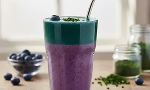 1 ly sinh tố xanh vào buổi sáng cung cấp collagen tự nhiên