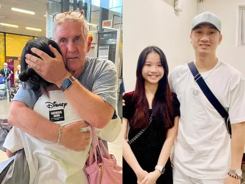 Con gái MC Thành Trung nức nở khi xa ông bà nội người Hà Lan, cảnh bịn rịn tại sân bay khiến mẹ xúc động
