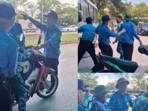 VIDEO: Nhóm bảo vệ đánh hội đồng người đi xe máy chở bệnh nhân trước sảnh bệnh viện