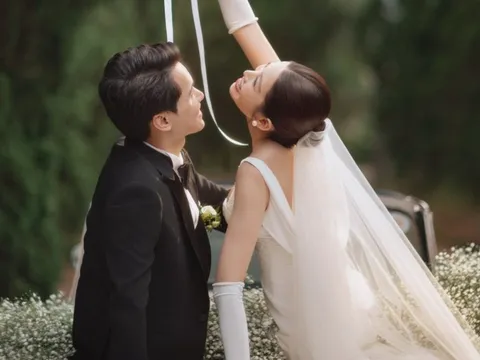 Ảnh cưới đẹp nhất showbiz Việt 2025: Cô dâu Á hậu quá xinh, chồng chủ tịch không chê vào đâu được!