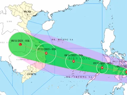 Bão Kalmaegi giật cấp 16, di chuyển rất nhanh, ảnh hưởng tới miền Trung từ đêm 6-11