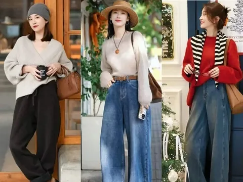 Nhiệt độ giảm, chị em phối áo len với 3 kiểu quần ống rộng đơn giản mà thời trang hơn cả khối đồ hiệu