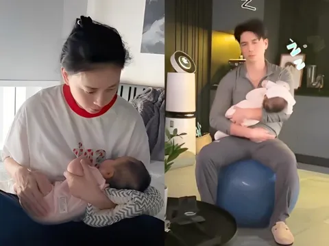 Ngô Thanh Vân mất ngủ vì tắc tia sữa, khoe Huy Trần là "bố của năm" một tay thay vợ chăm con mượt mà