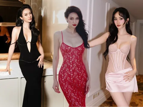 Á hậu hẹn hò chồng cũ Diệp Lâm Anh gây “bỏng mắt” với gu mặc khoe thềm ngực căng tràn, đường cong không góc chết