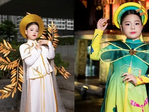 Mẫu nhí Nguyễn Lưu Hoài An tỏa sáng tại Lễ hội Áo dài Hà Nội 2025