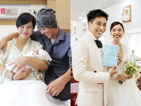 Người mẫu Lê Thu Trang sinh con sau 4 tháng làm đám cưới, diễn viên Quang Sơn vượt ung thư nay được làm bố