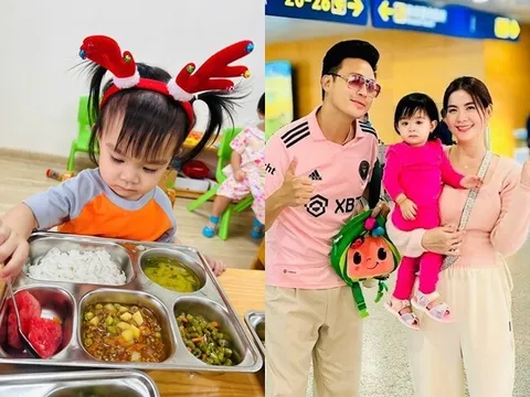 Con gái Kha Ly 16 tháng tuổi đi học, khoe suất cơm trưa "ăn mãi không hết", mỗi ngày học 1 môn với giáo viên quốc tế
