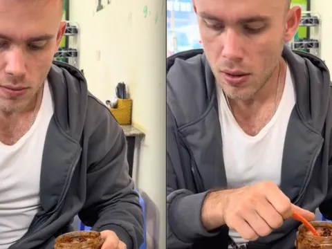 Nhìn khách Tây ăn bún chả, dân mạng Việt hết hồn vì "tưởng anh ấy vừa đi bốc vác về"