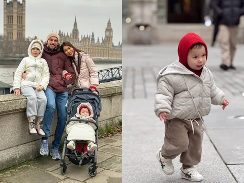 Siêu mẫu Hà Anh đưa con về Anh thăm nhà chồng, thương quý tử 1 tuổi phải "chịu đựng" để đi chơi cùng gia đình