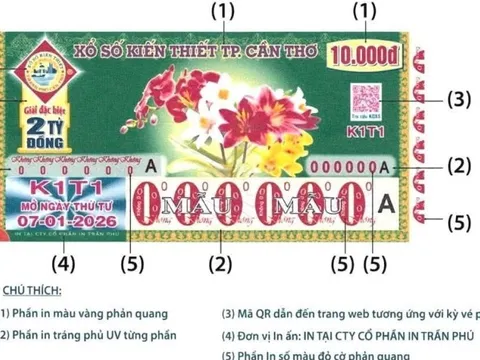 Xổ số Cần Thơ có thông báo quan trọng về mẫu vé số mới năm 2026