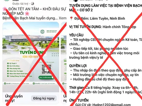Bệnh viện Bạch Mai cảnh báo khẩn: Fanpage giả mạo tuyển dụng, dụ quét mã QR 0
